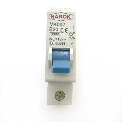 Harok VK007 B20 20A 20 Amp  MCB Circuit Breaker Type B
